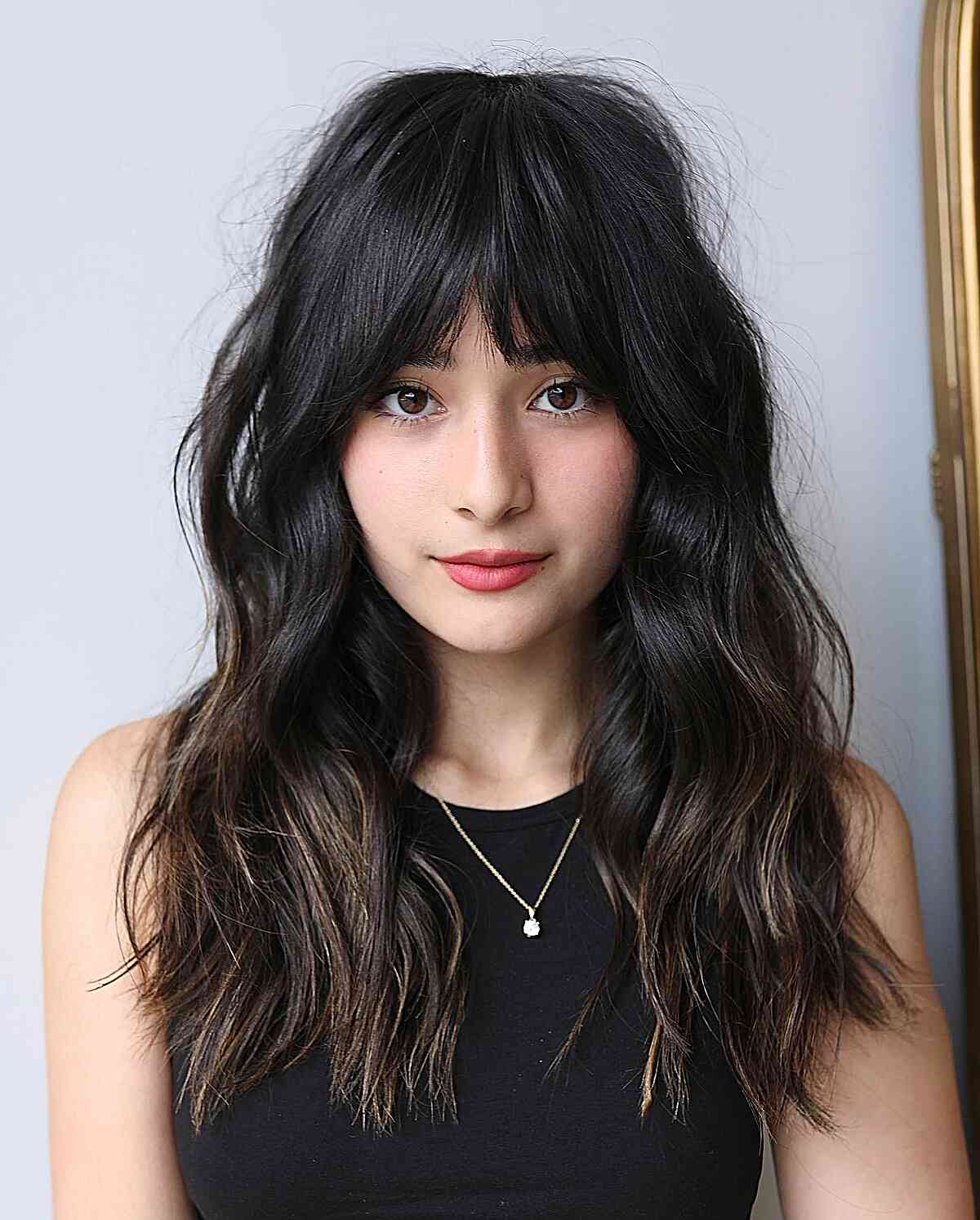 Choppy Face-Framing Bangs on Mid-Length Hair