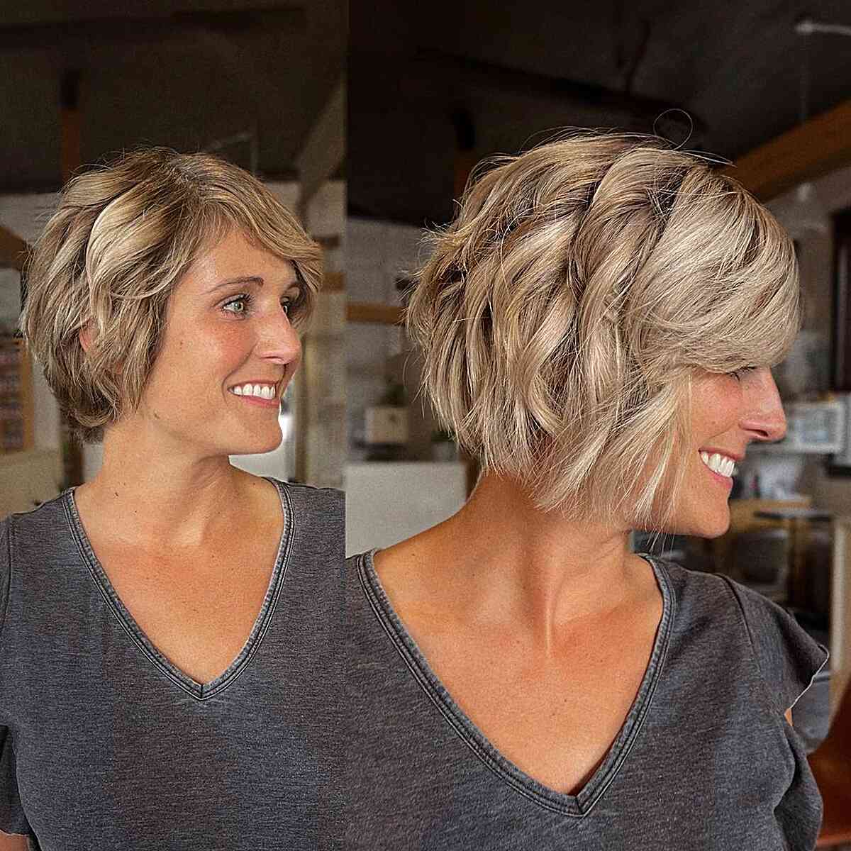 Choppy Chin-Length Bob for Thick Hair