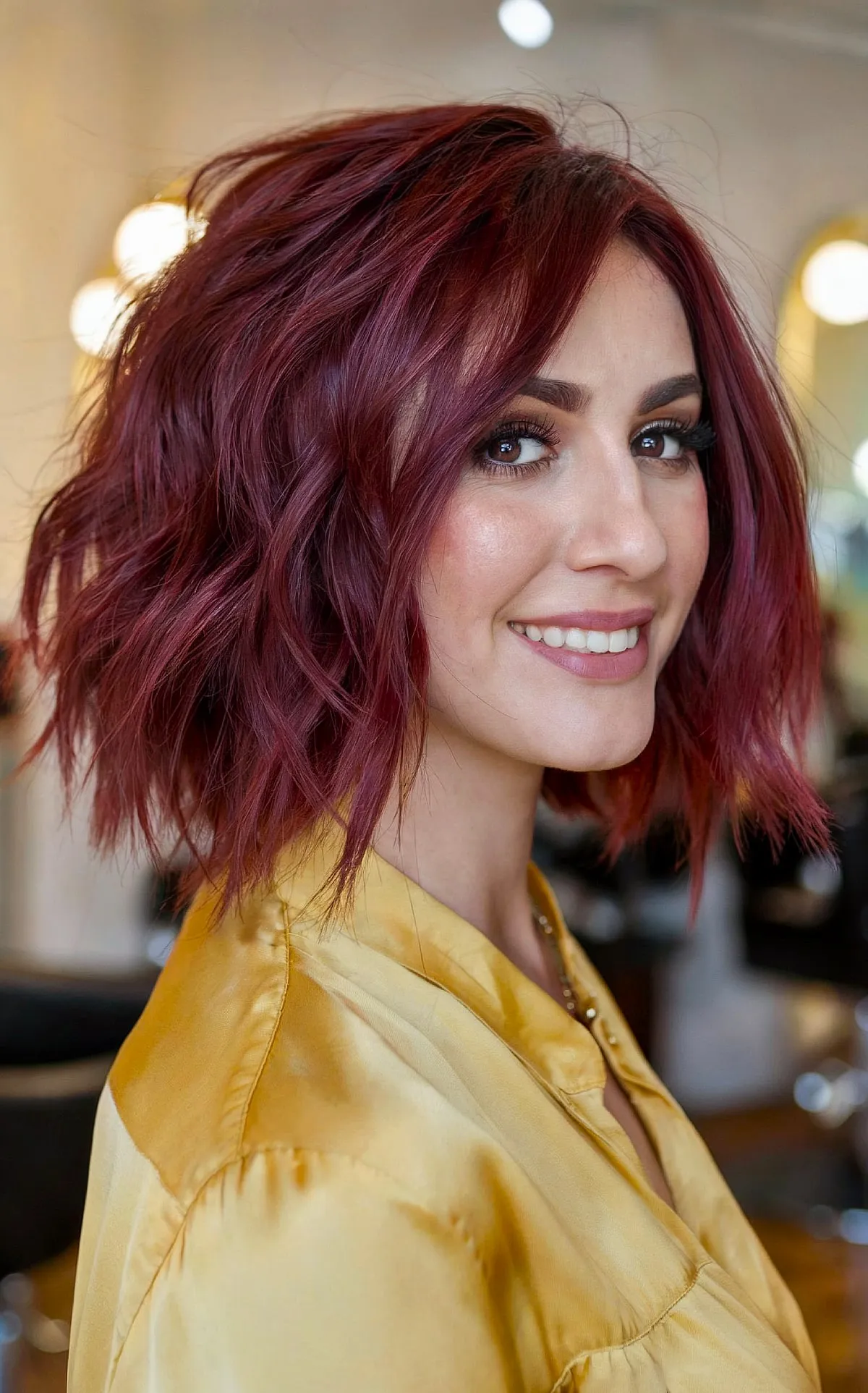 Choppy-Ended Textured Lob Hairstyle