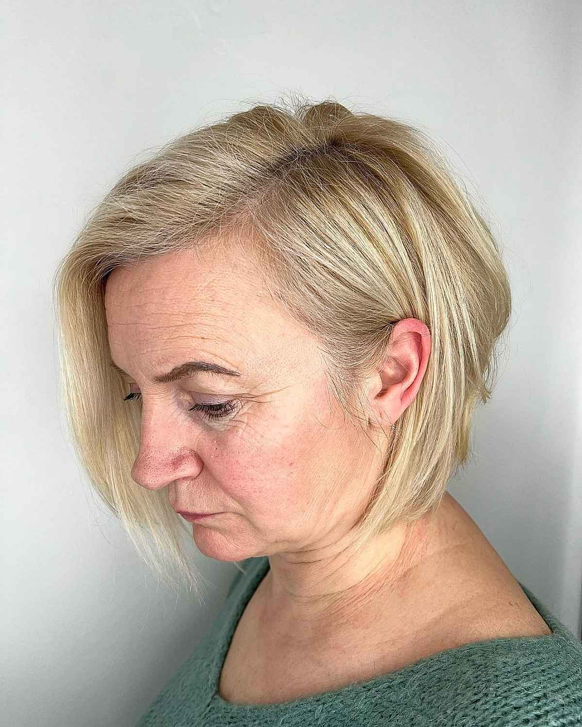Choppy Inverted Bob with a Side Part