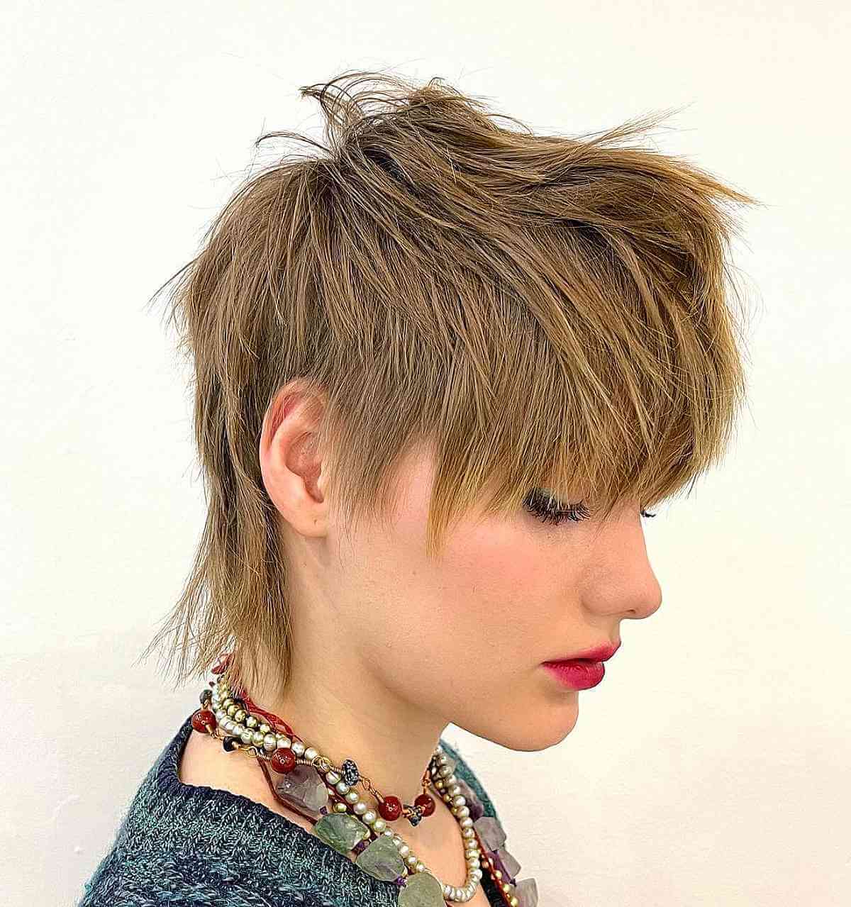 Choppy Layered Short Mullet Hairstyle