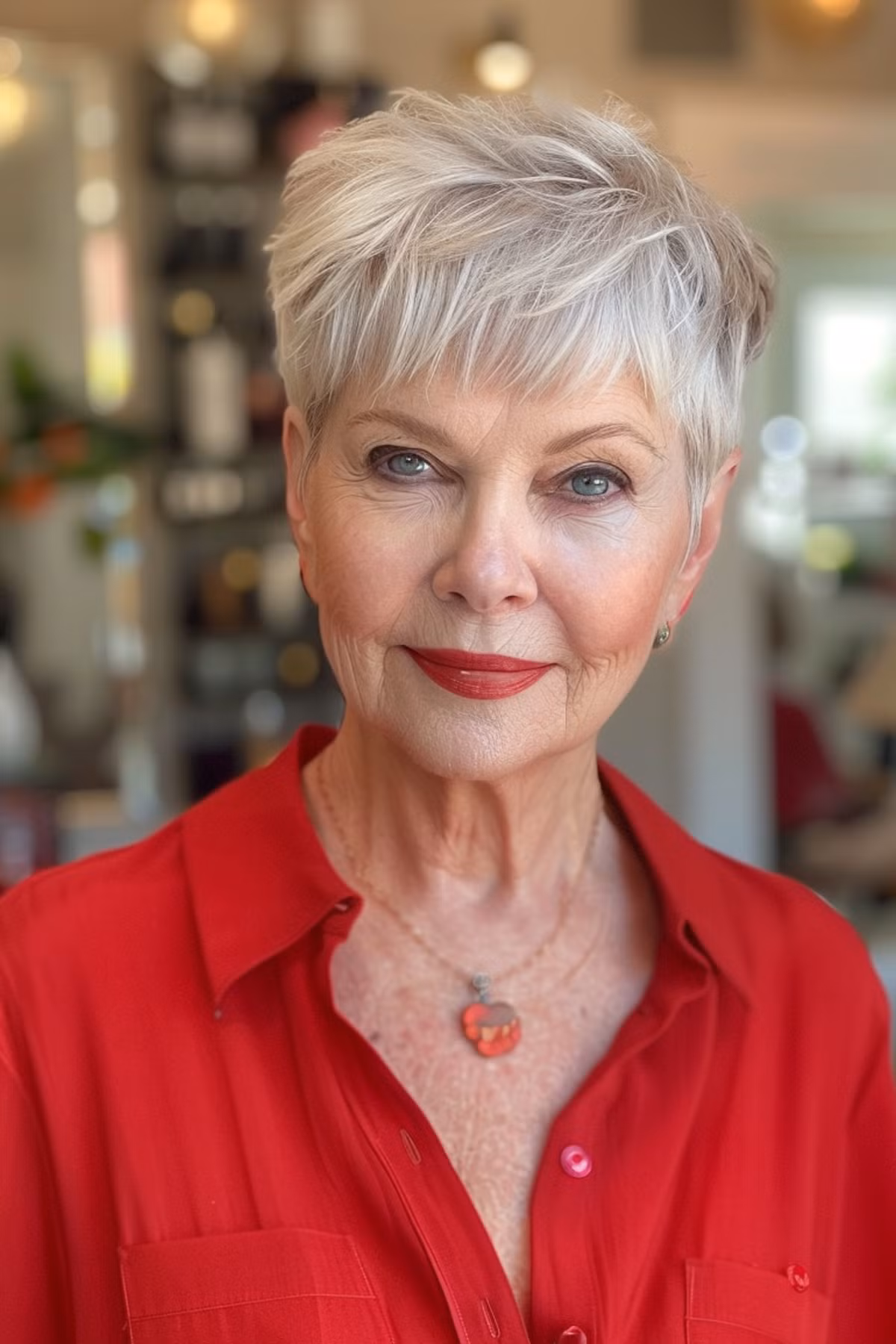 Choppy Short Hairstyle for Senior Women over 70
