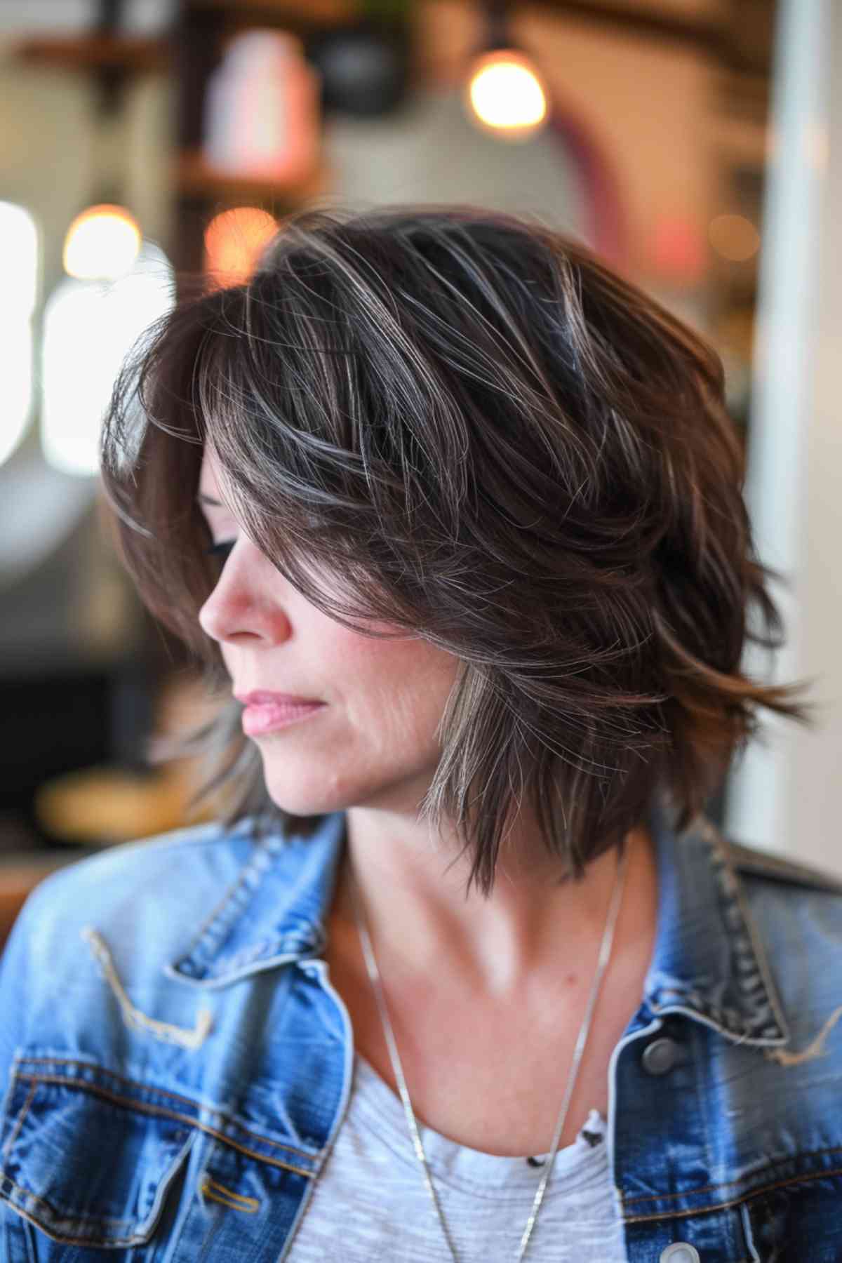 Short Choppy Textured Bob for Oval Faces
