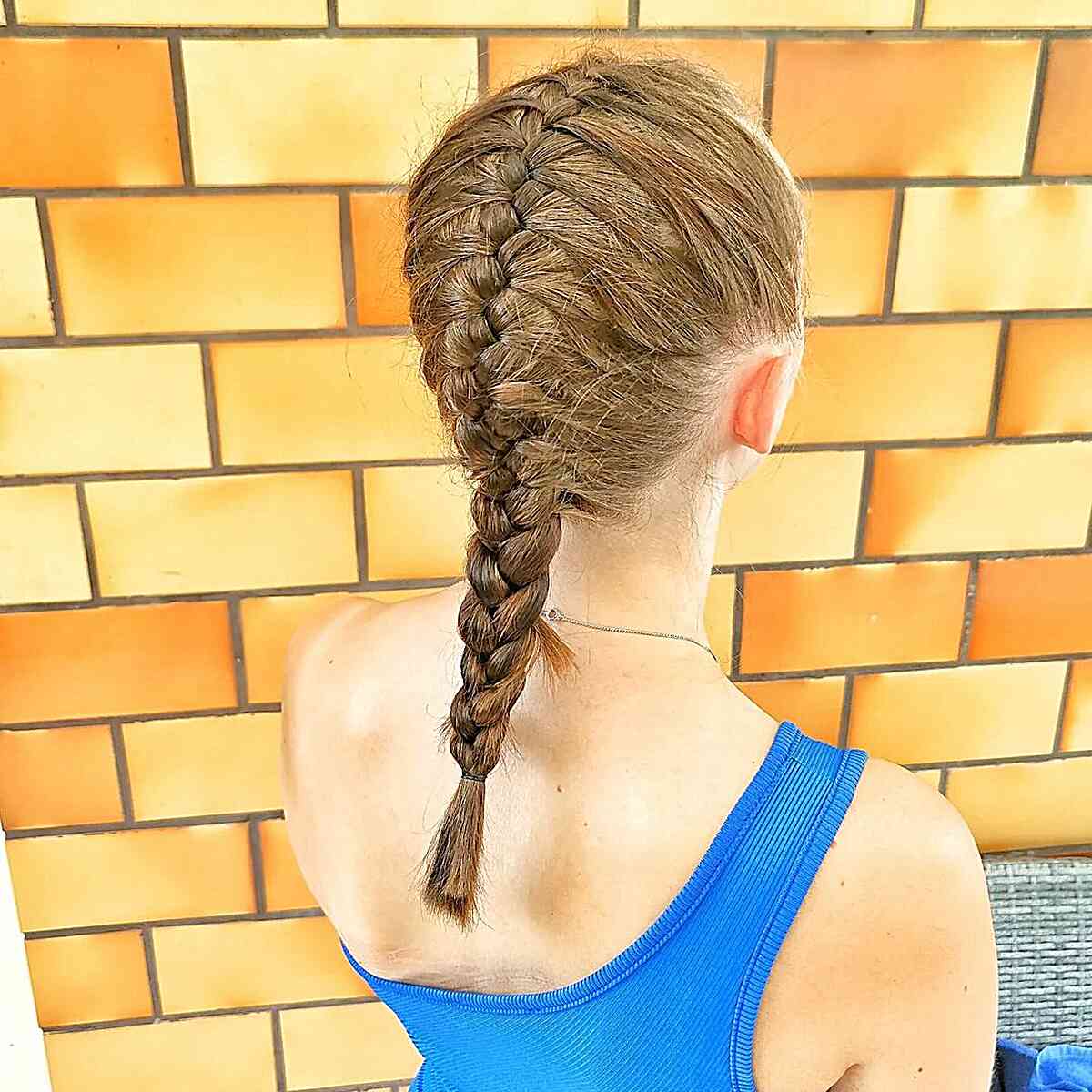 Classic French Braid Updo for Medium Hair