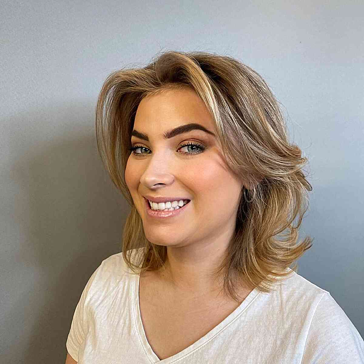 Classic Medium Layered Bob for Oval Faces