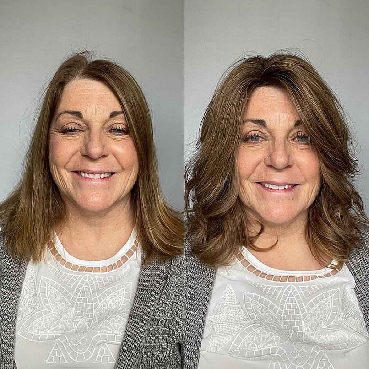 Collarbone-Length Hairstyle with a Side Part