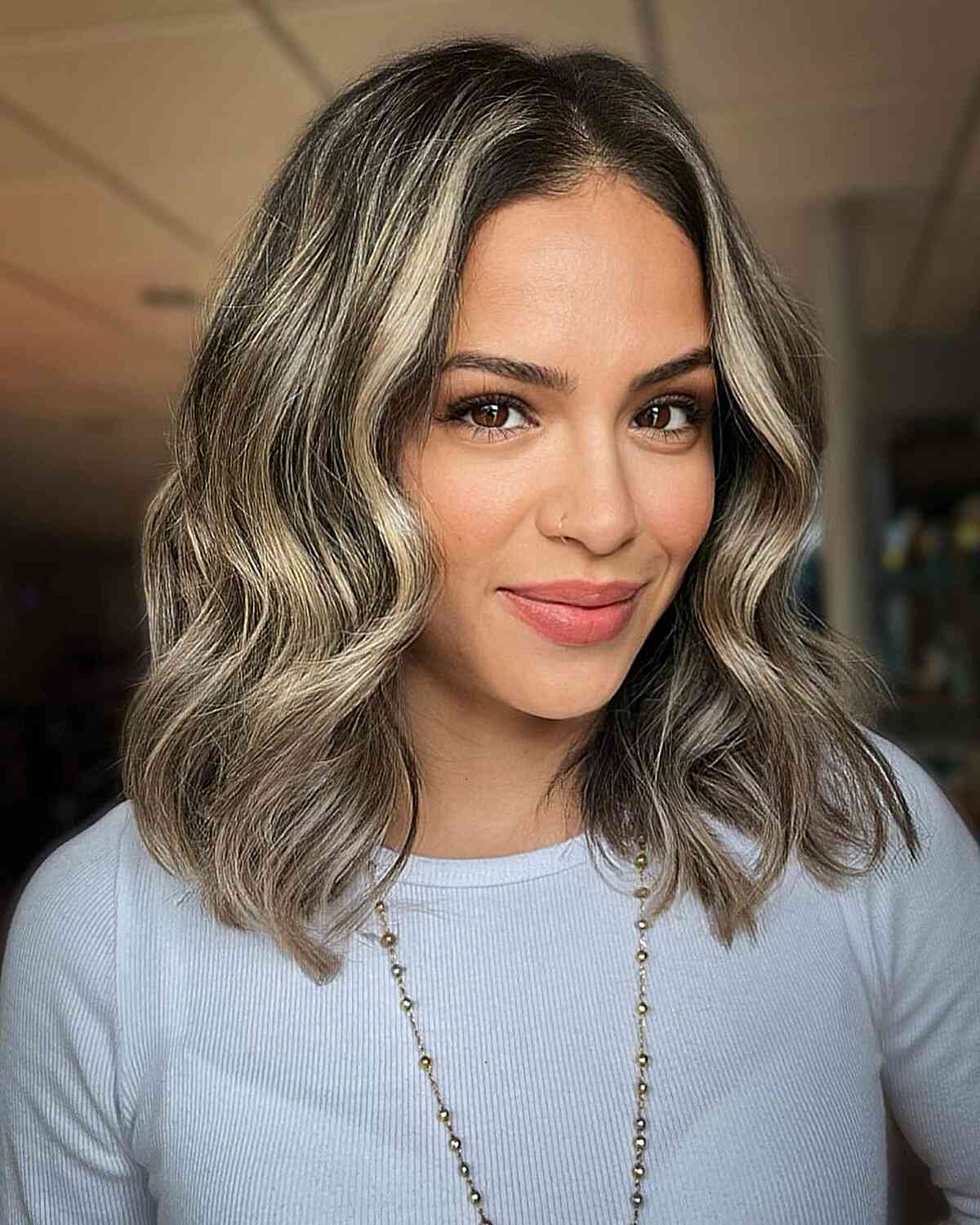 Contemporary Blonde Balayage for Dark Brown Hair