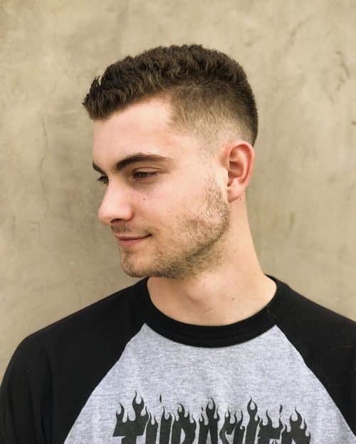 Contemporary Caesar Haircut with Taper Fade