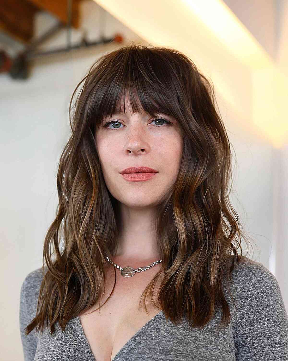 Contemporary Choppy Fringe for Thick Hair