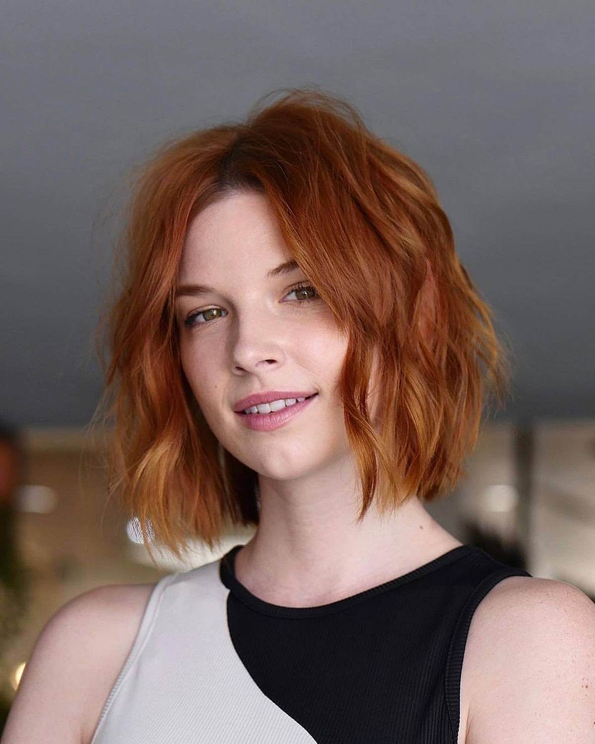 Contemporary Layered Neck-Length Shag