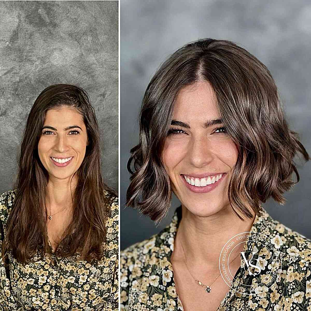 Contemporary Look with a Middle Part Above the Shoulder Haircut