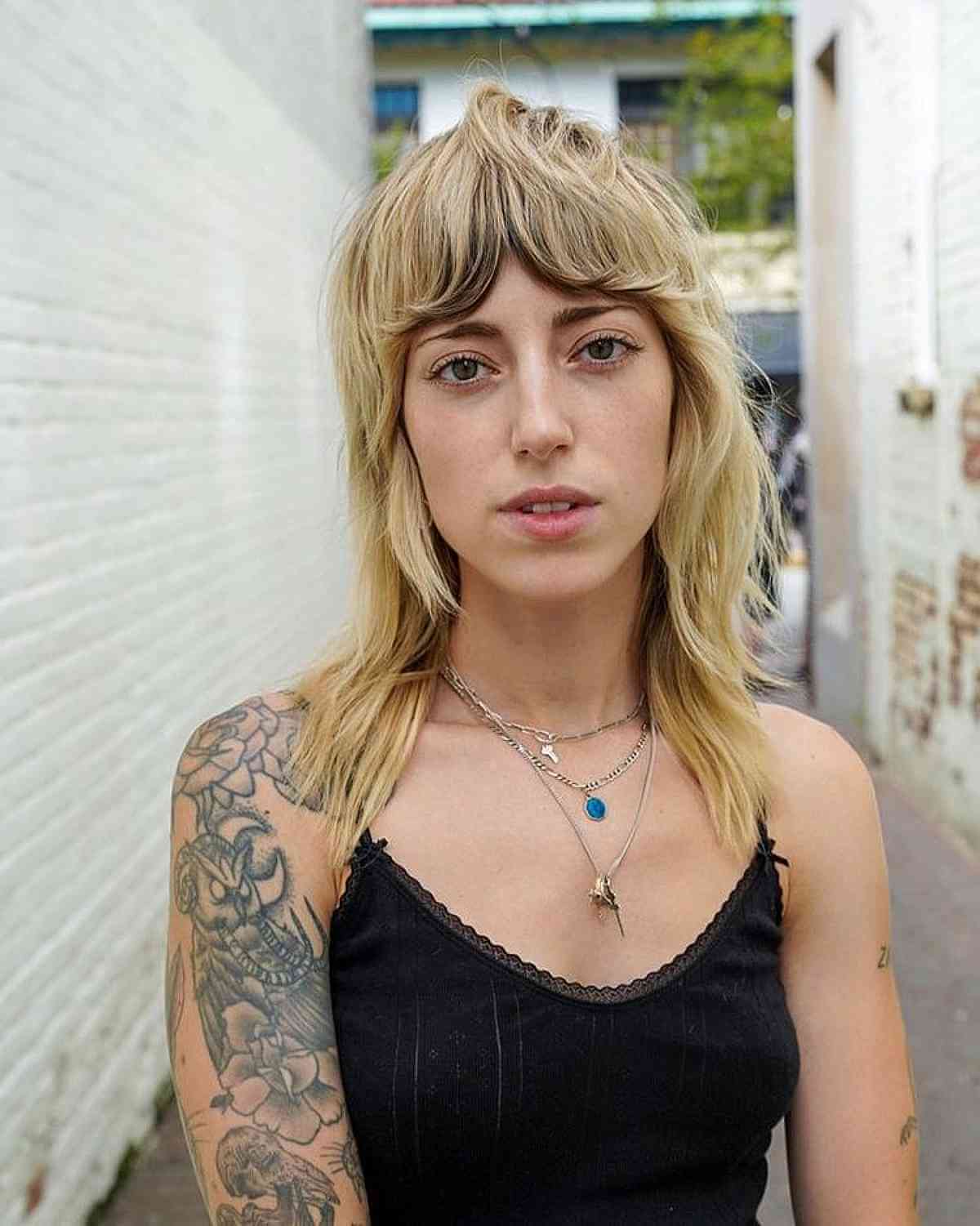 Contemporary Razored Shag with Bangs