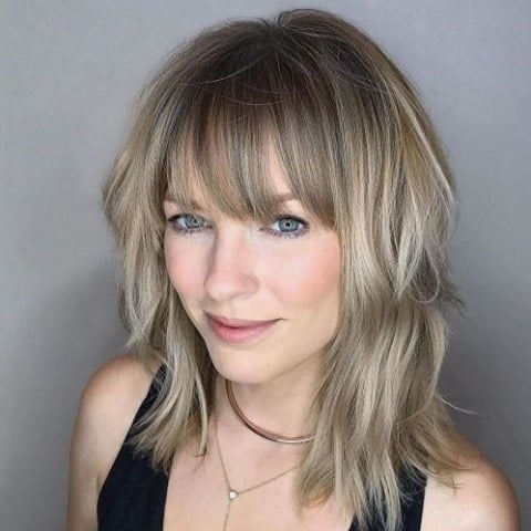 Contemporary mid-length shaggy bob