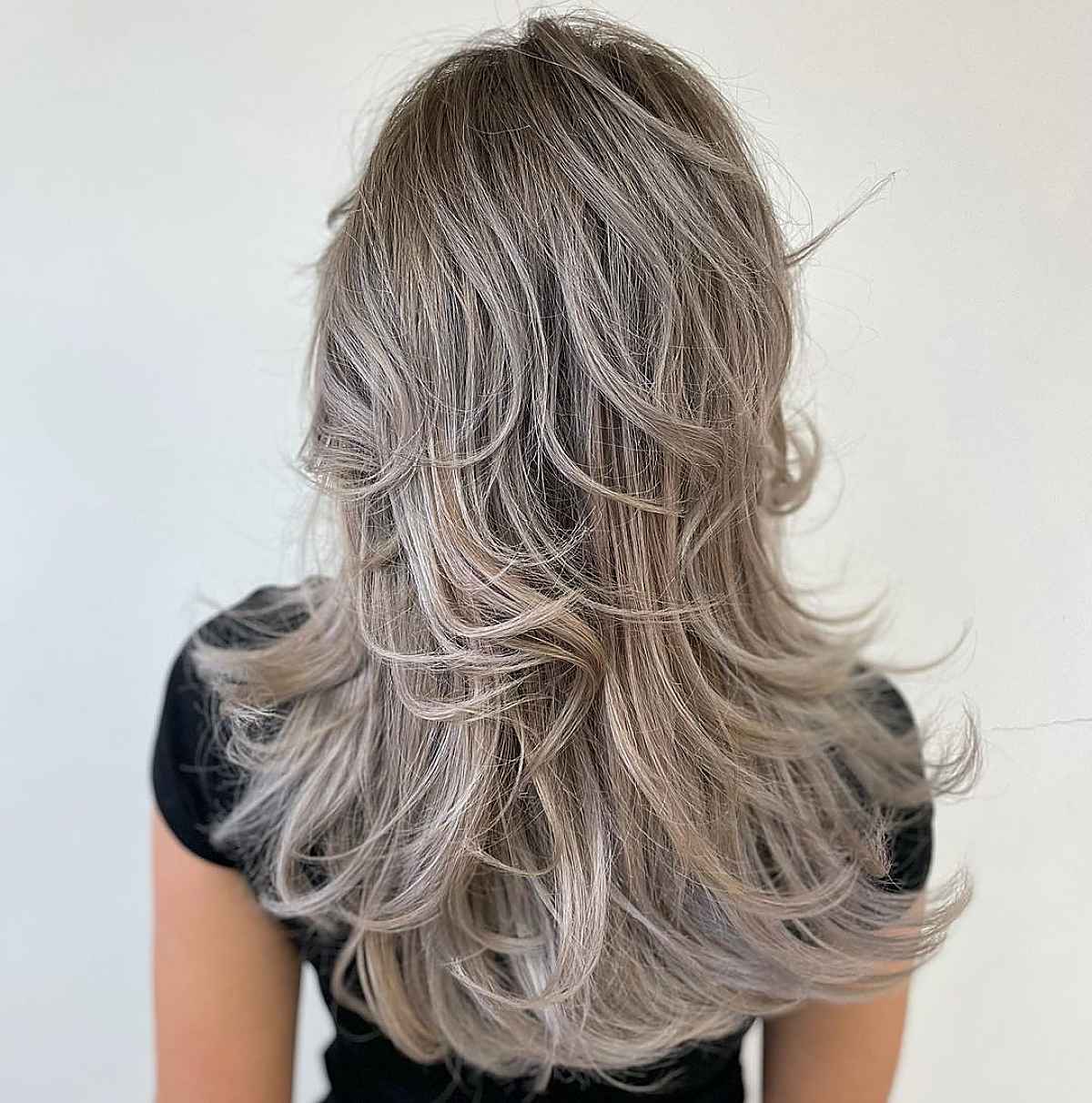 Cool Toned Blonde Grey Hair with Highlights