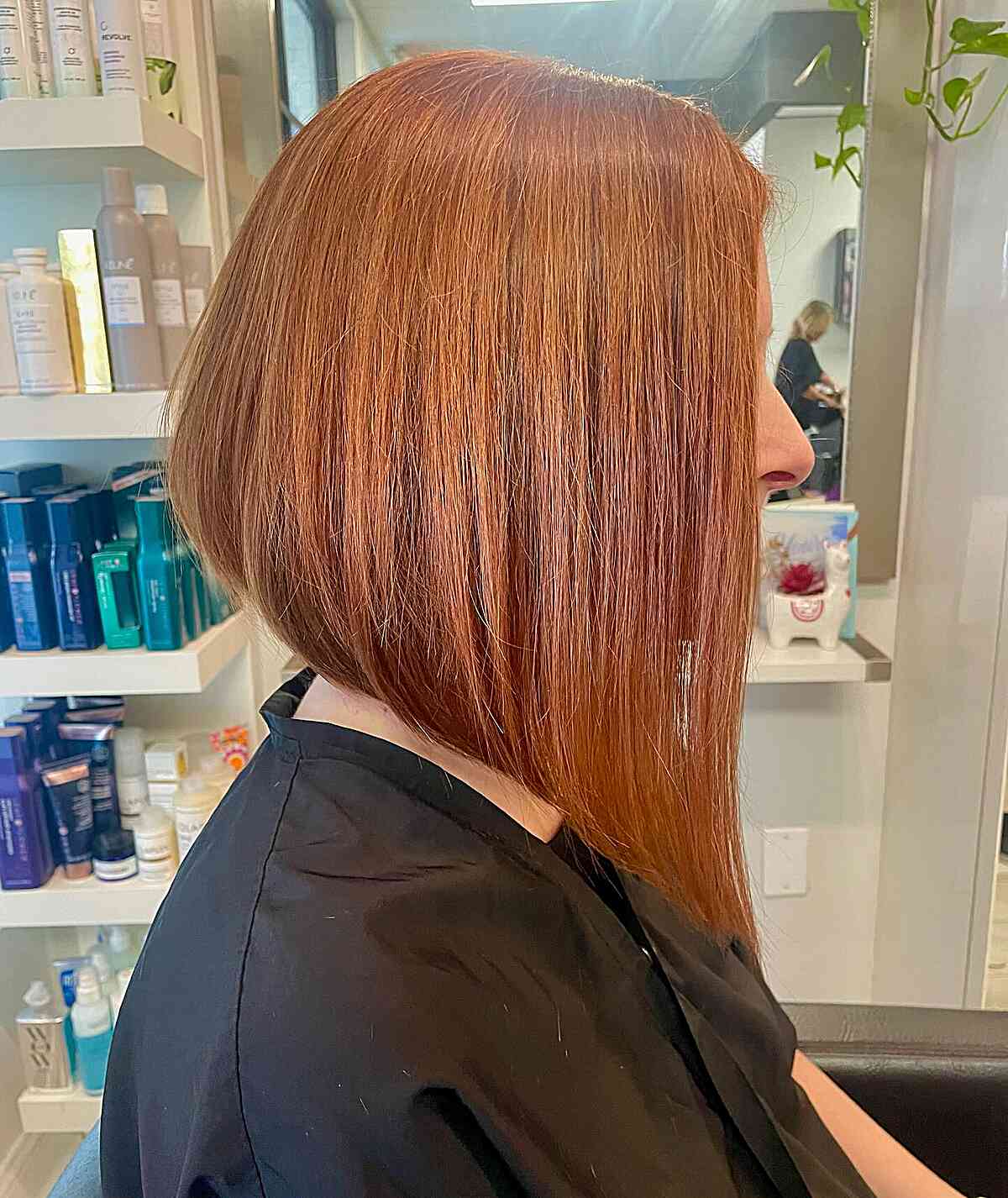 Copper Angled Inverted Long Bob