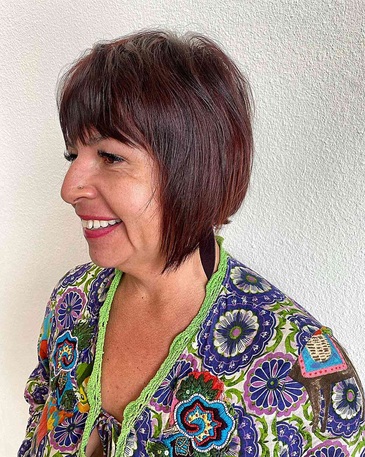 Copper Cowboy Bob Hairstyle for Older Women
