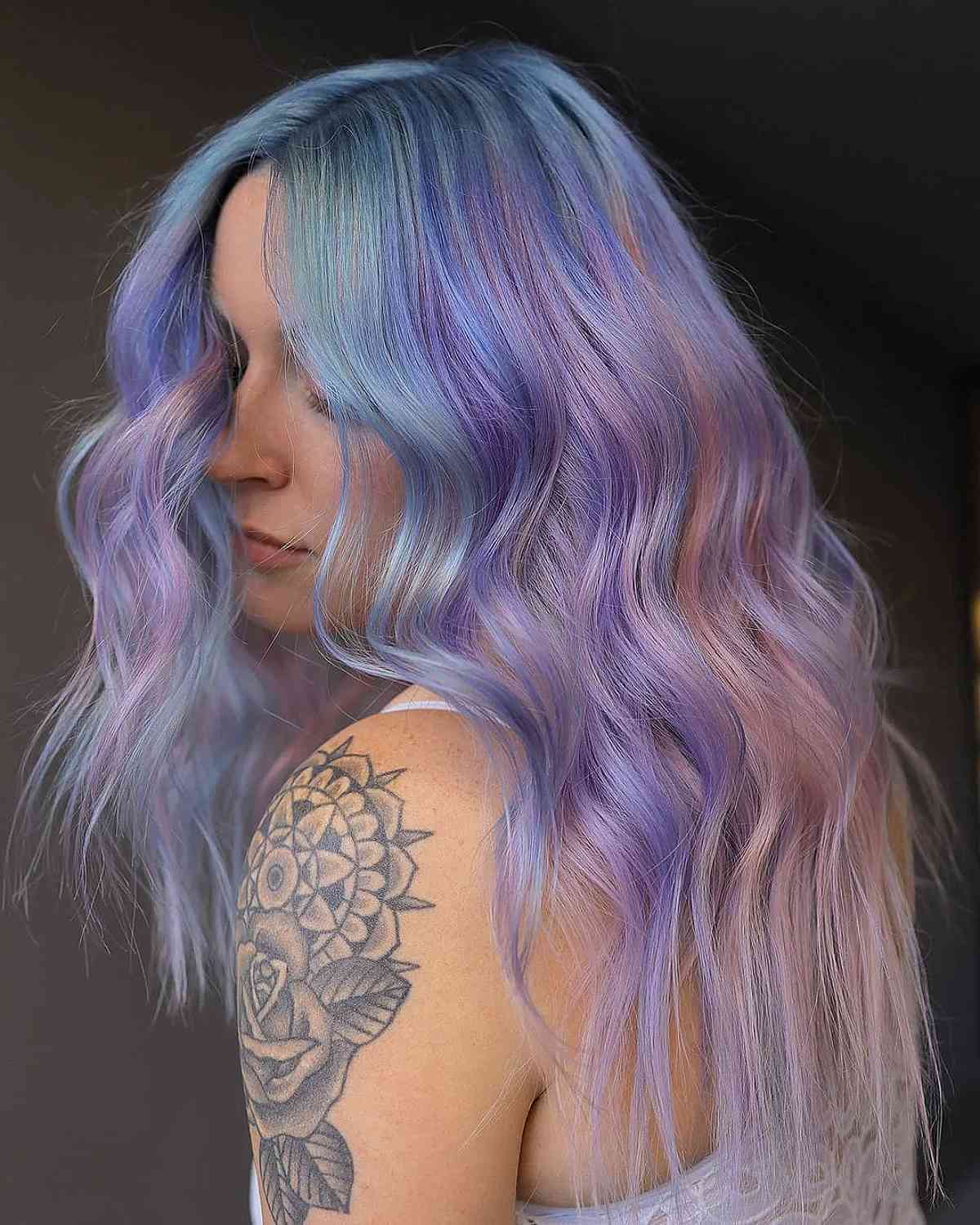 Cotton Candy Waves in Soft Rainbow Tresses