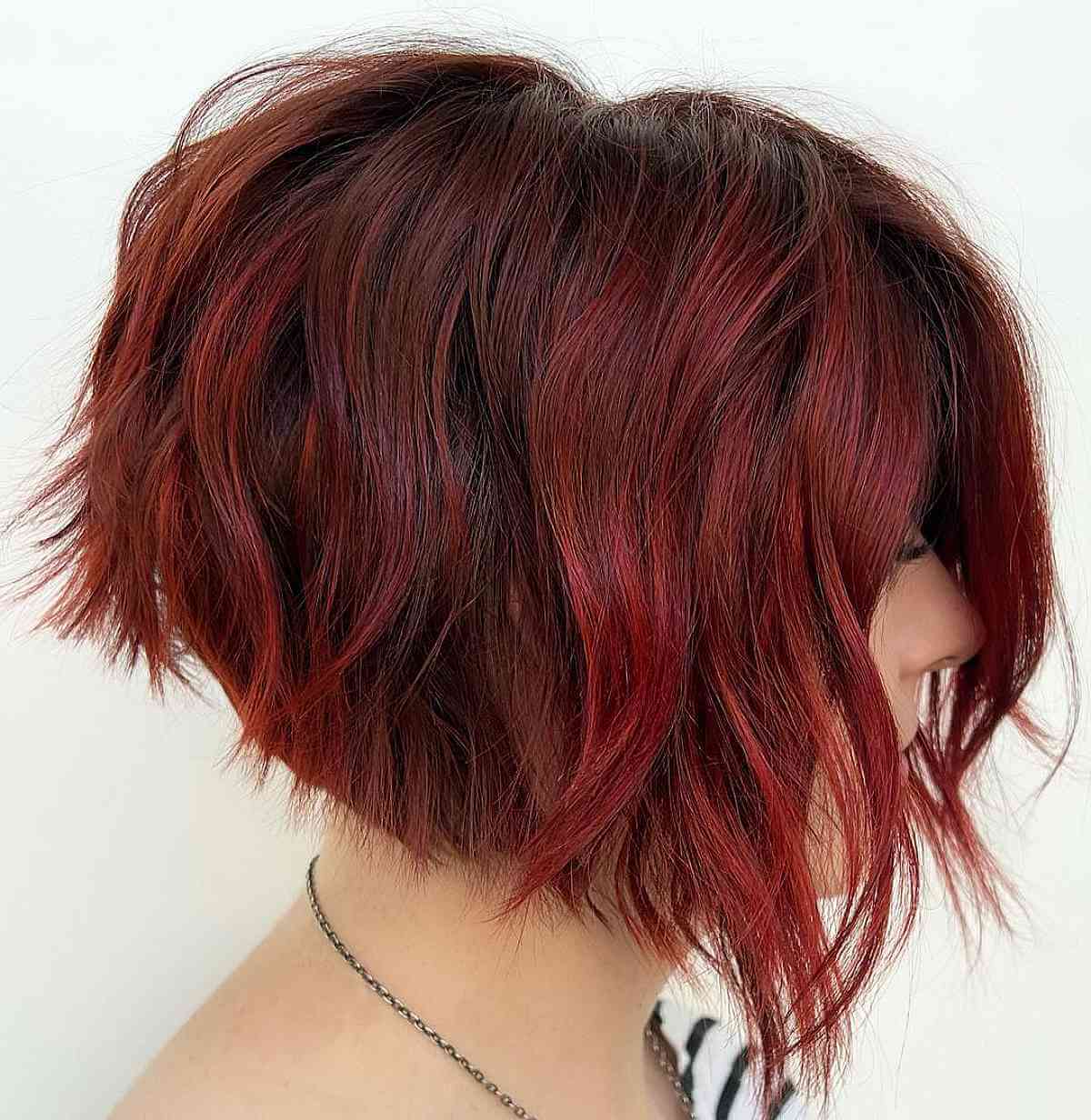 Crimson Red Balayage Hairstyle