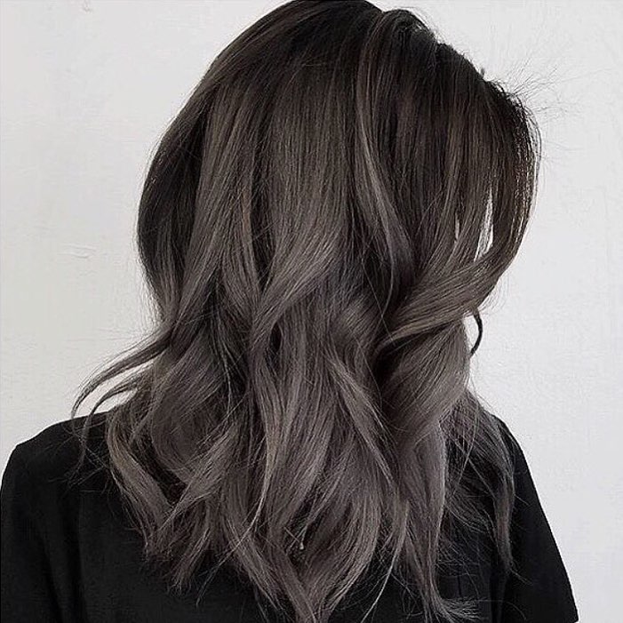 Curled Hairstyle in Asphalt Grey