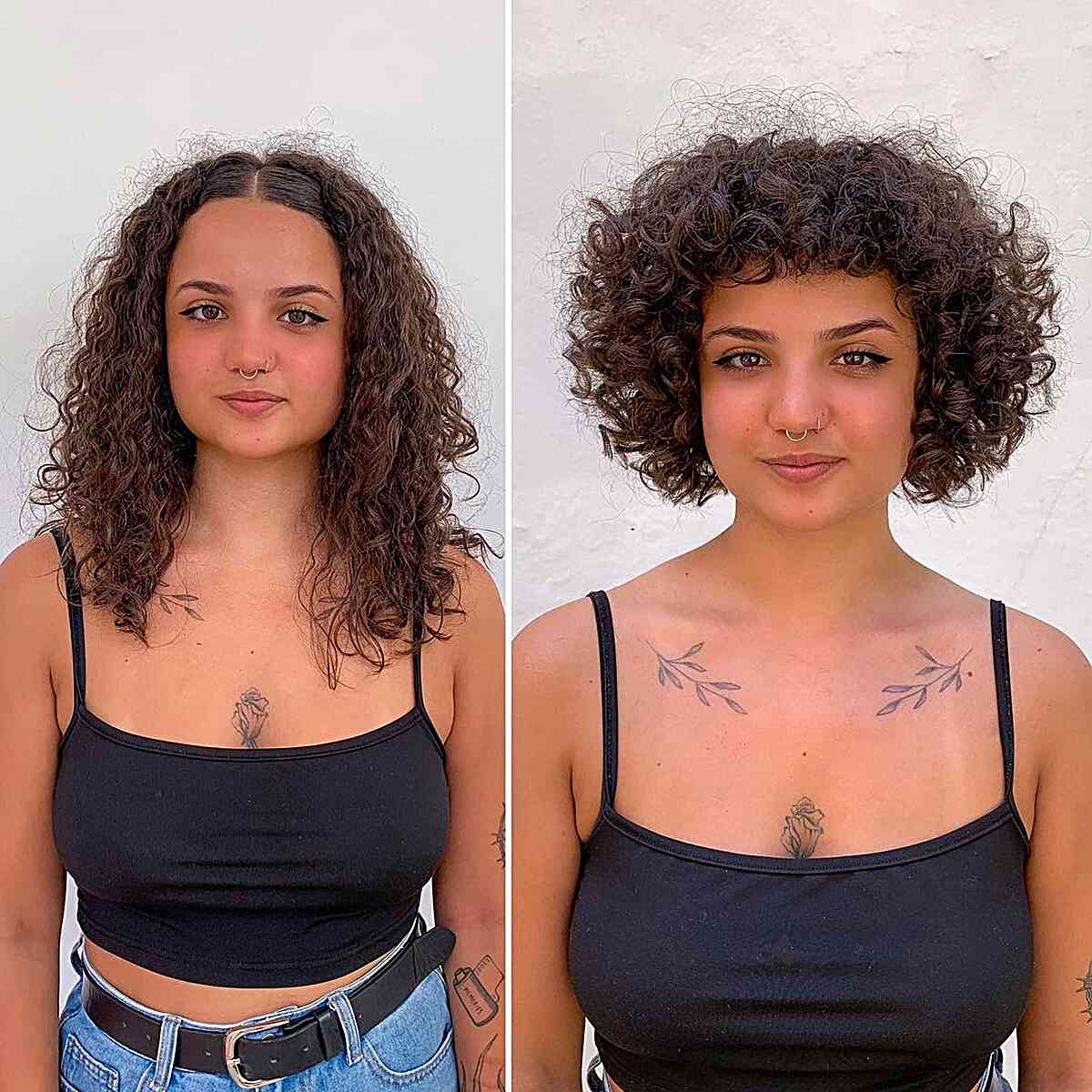 Curls and Fringe that Frame the Face for Square Faces