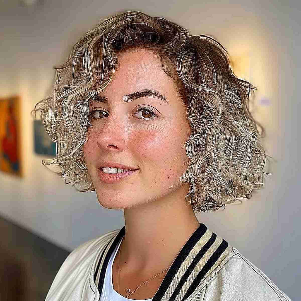 Curly Bob at Jaw Length Haircut