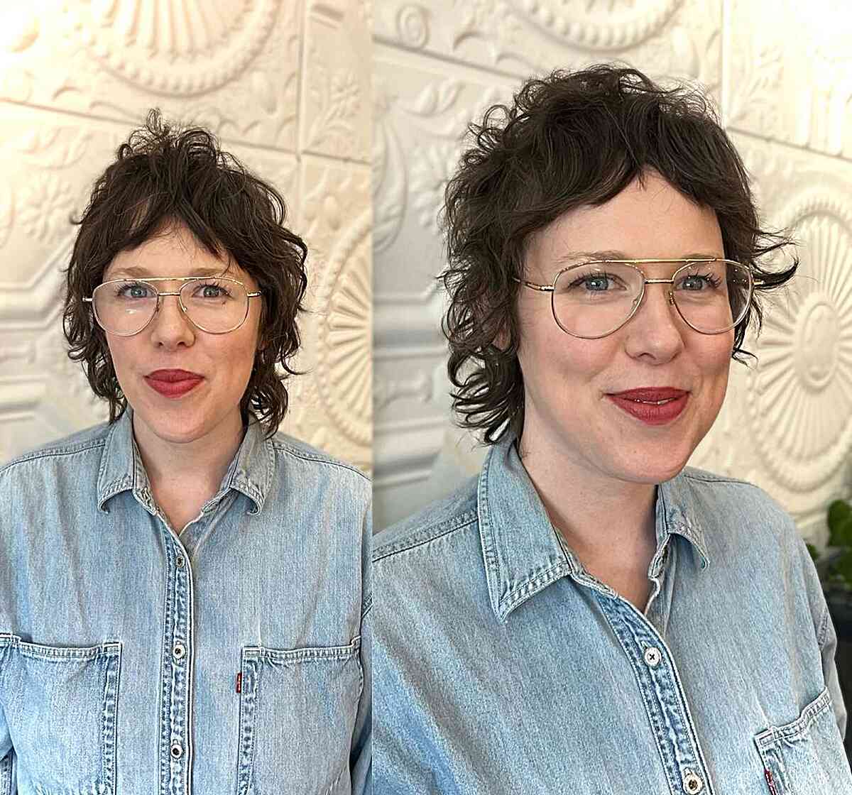 Curly Mixie with Short Bangs