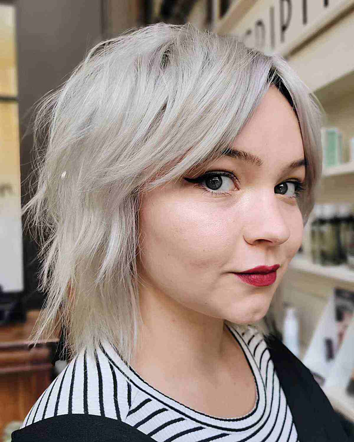 Curtain Bangs on a Thin-Haired Bob