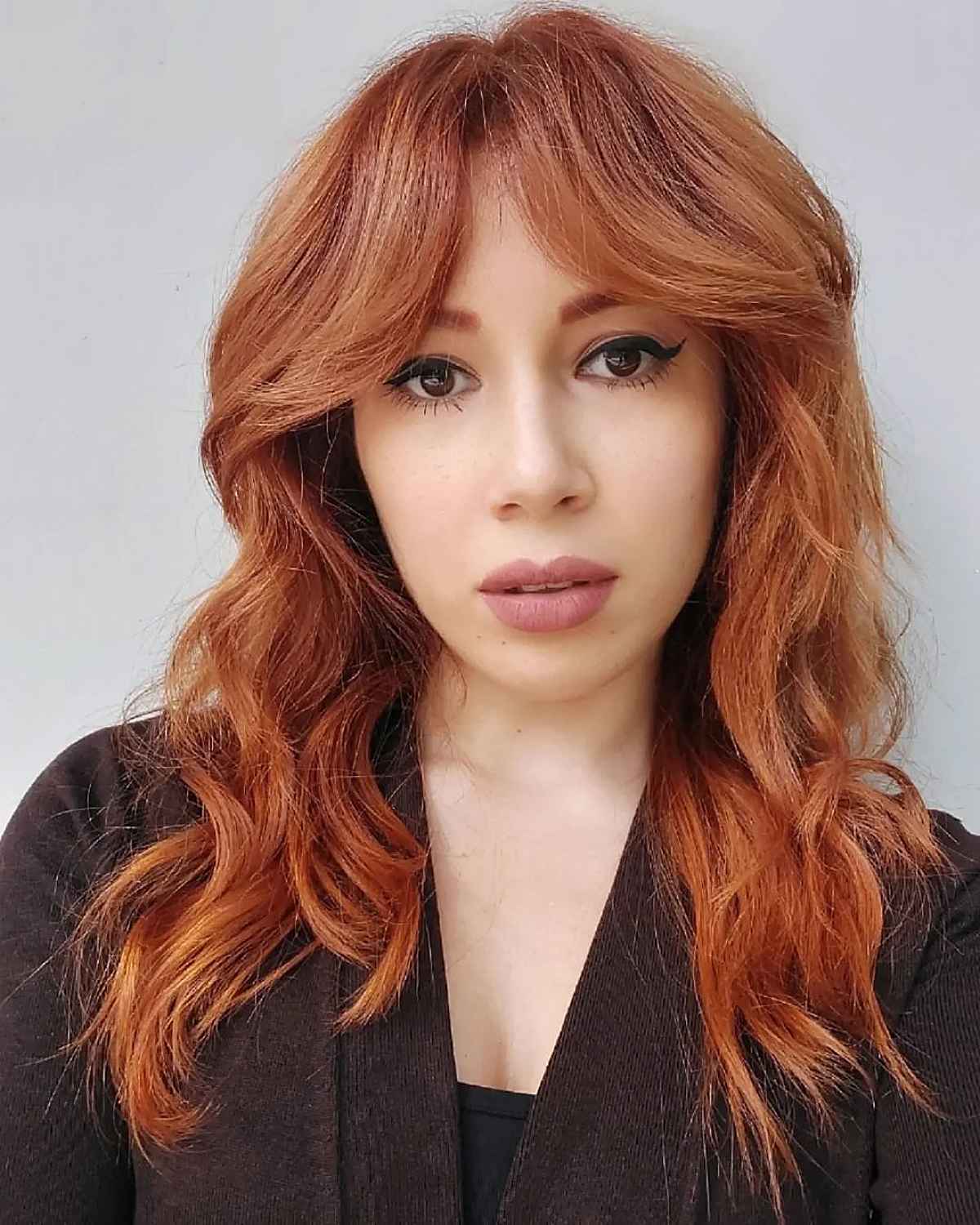 Curtain Bangs with Soft Loose Curls