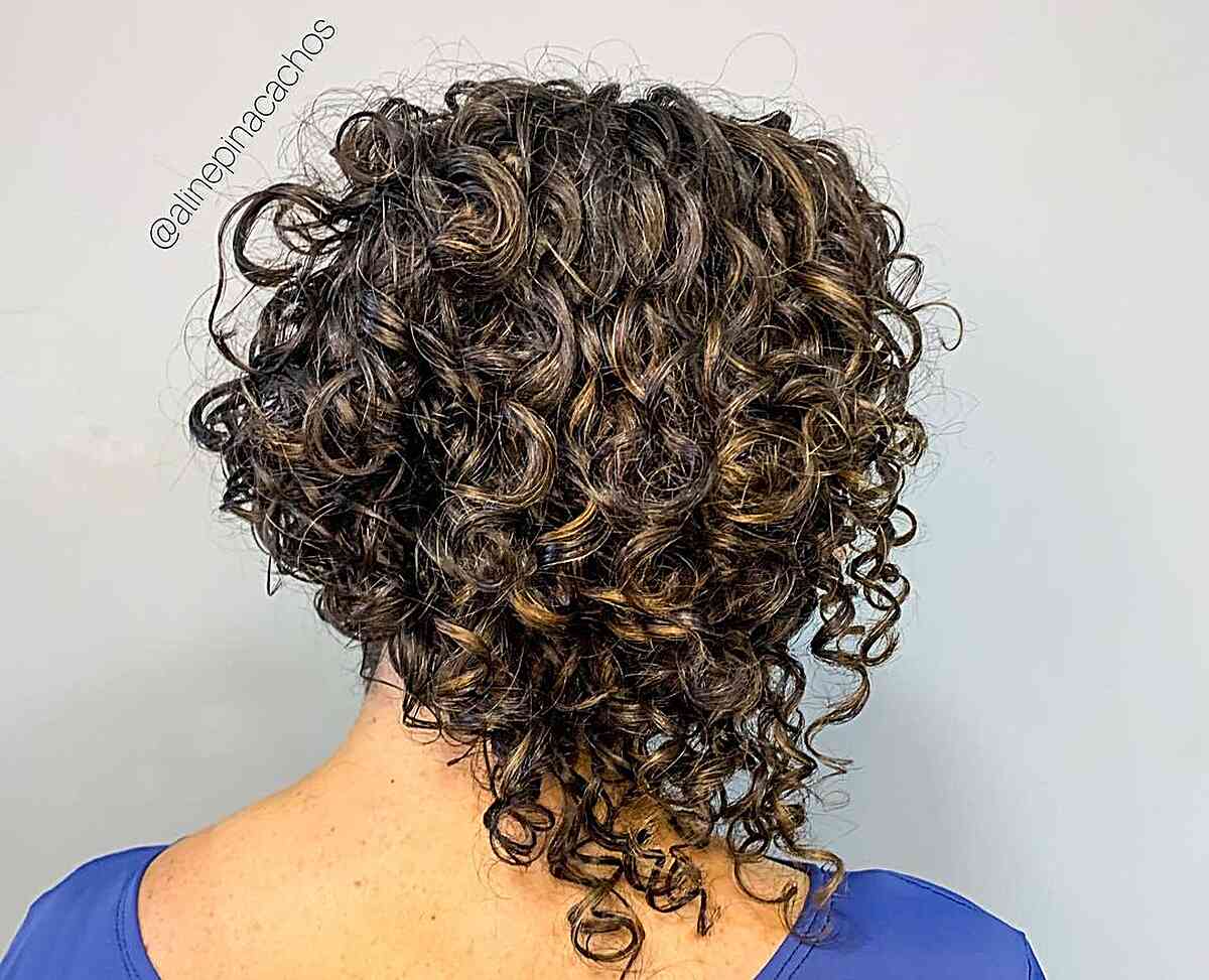Long curly curved bob
