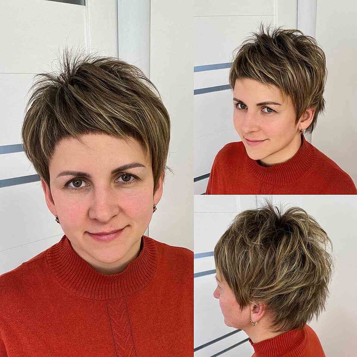 Customized Long Pixie with Textured Layers