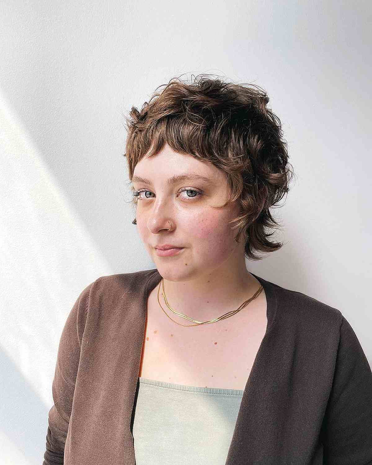 Cute Mini Mullet with Soft Bangs for Fine-Haired Ladies