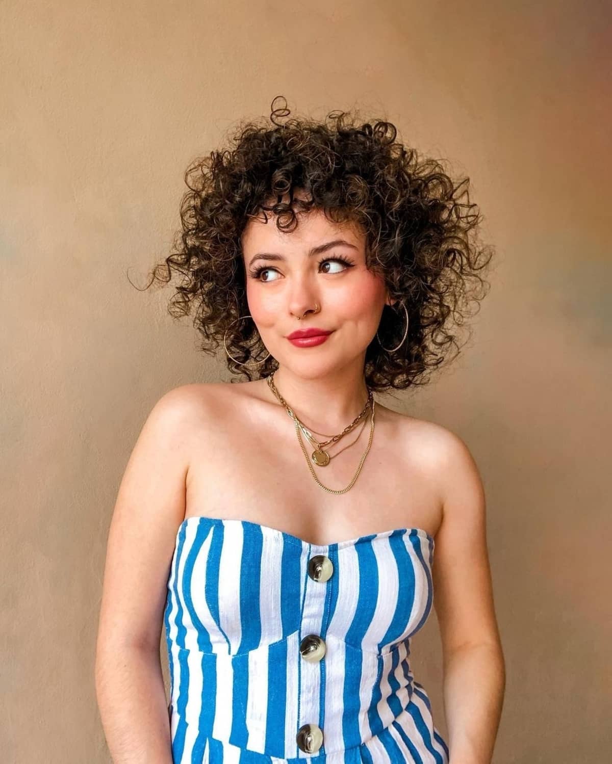 Cute short choppy shag for curly hair