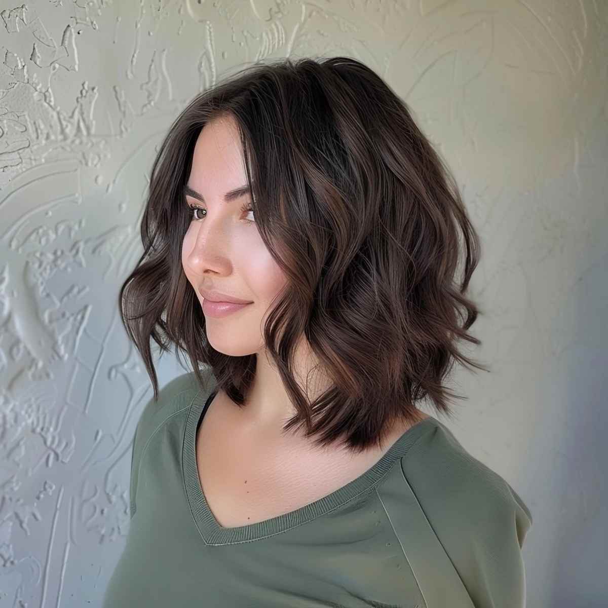 Charming Short Shoulder-Length Wavy Haircut