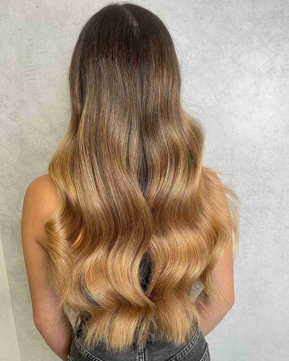 Decadent Caramel Blonde Balayage Ombre for Brown Hair