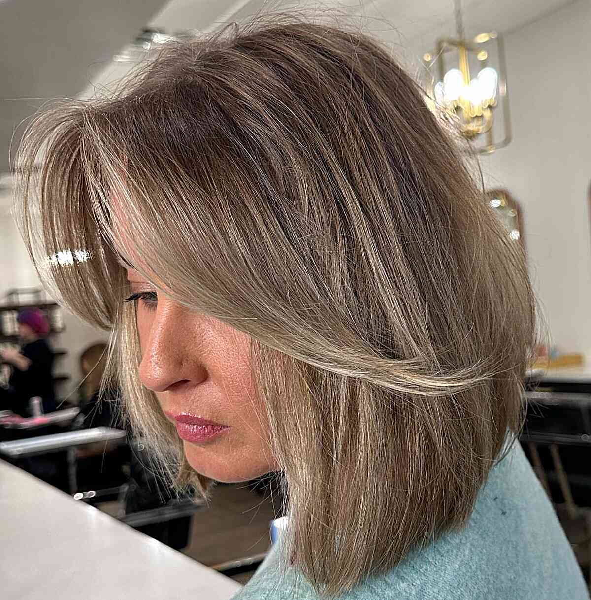 Deep Ash Dishwater Blonde Lob