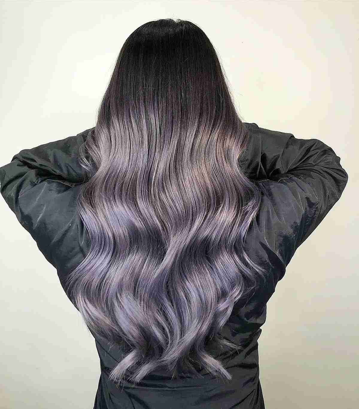 Deep Ash Silver to Purple Ombre