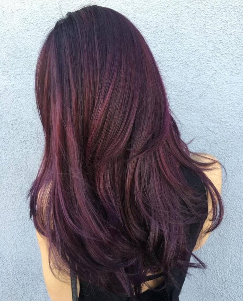 Deep Berry Burgundy Balayage