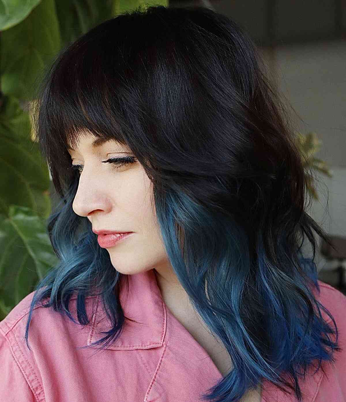 Deep Black with Striking Blue Highlights