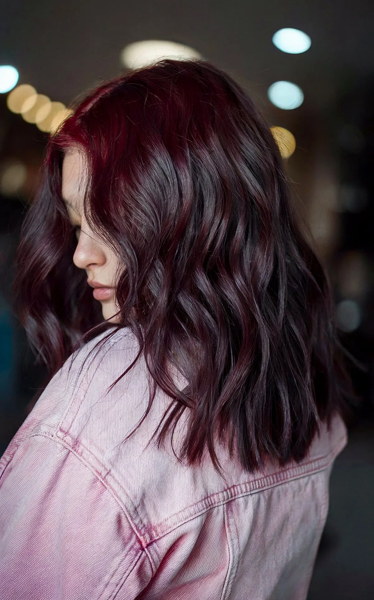 Deep cherry hair shade