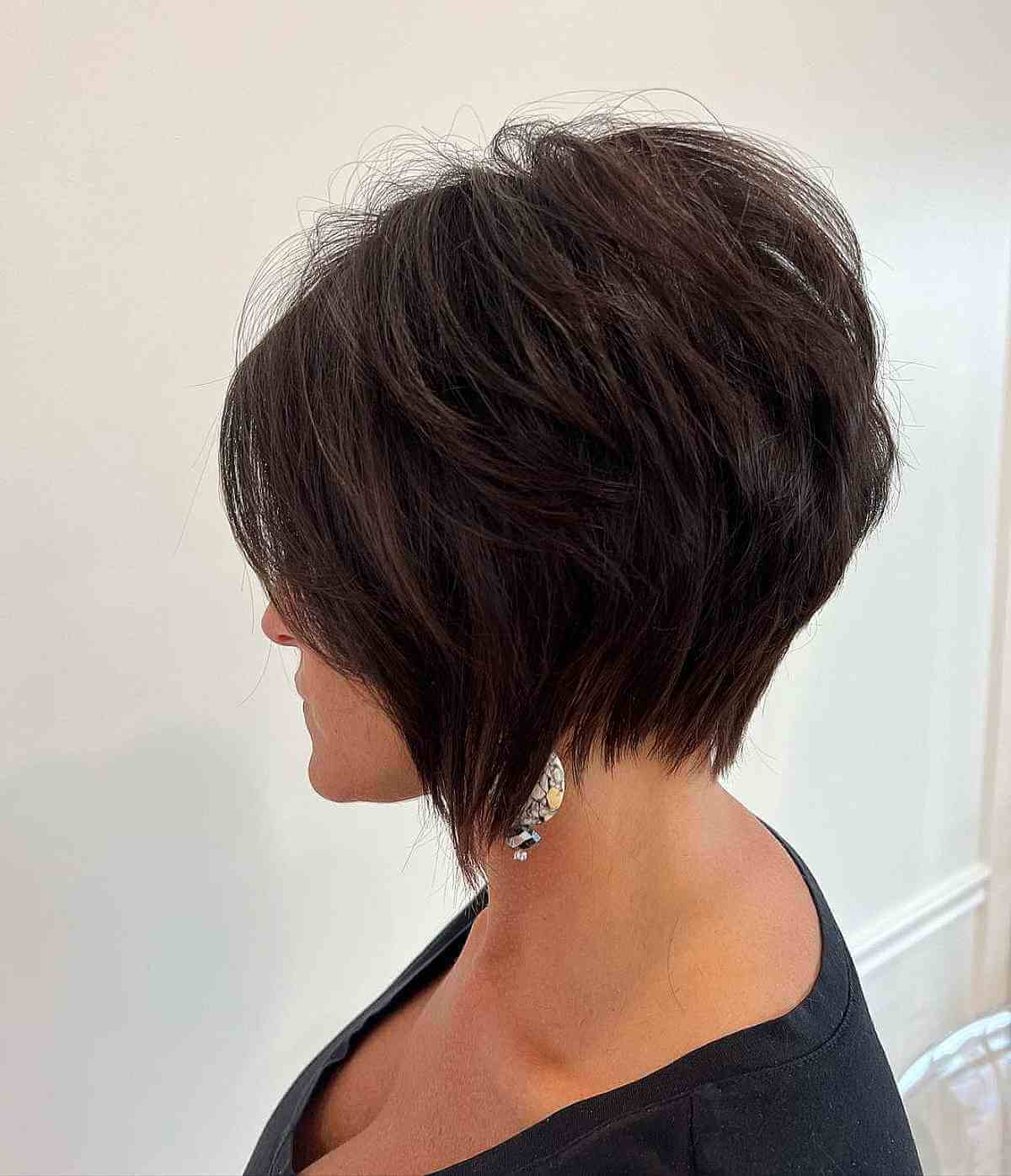 Deep Chestnut Angled Inverted Bob