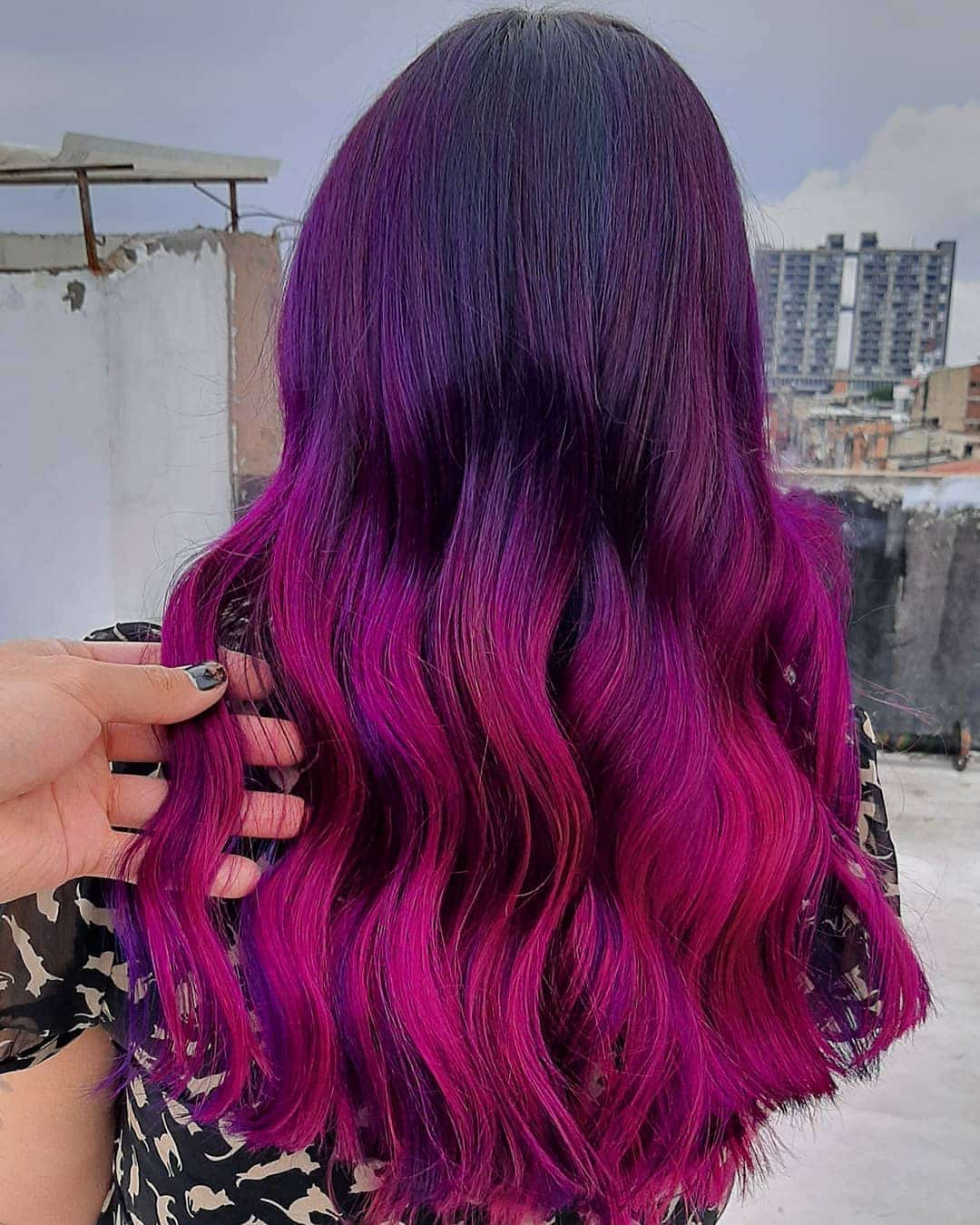 Deep Purple and Fuchsia hair color