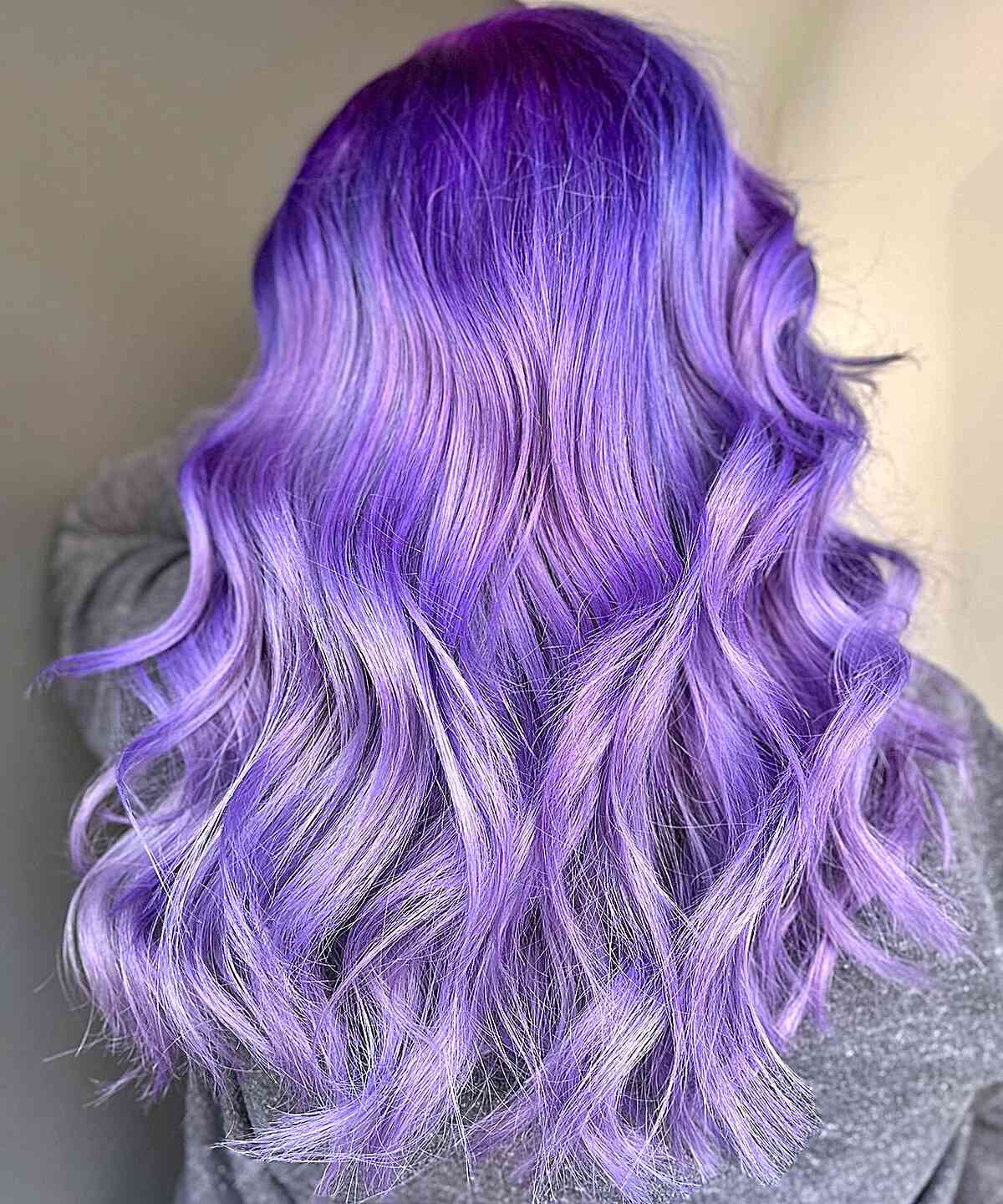 Deep Purple Roots with Purple Balayage Hair