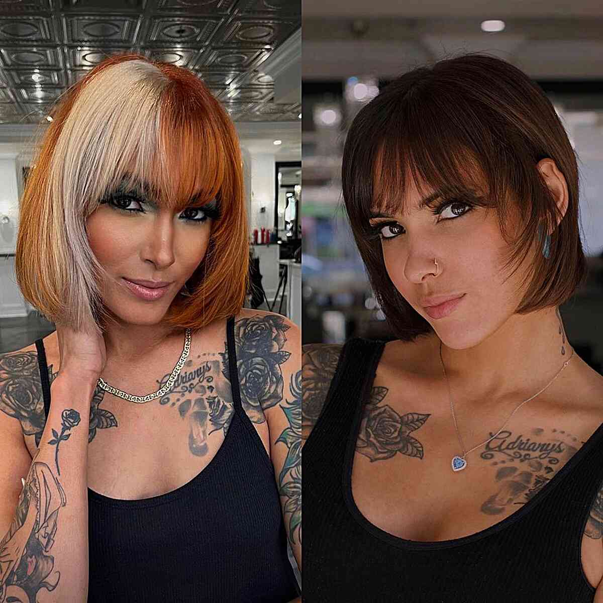 Delicate Fringe in Copper and Brown Short Hair for stylish women seeking an edge