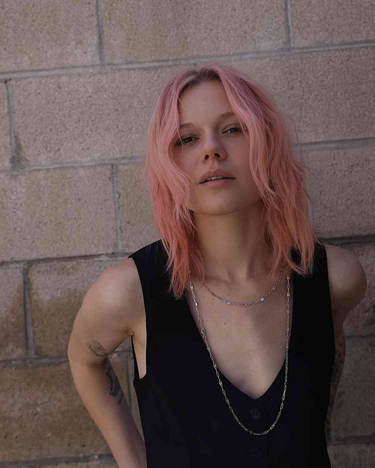 Delicate Pink and Effortless Lob