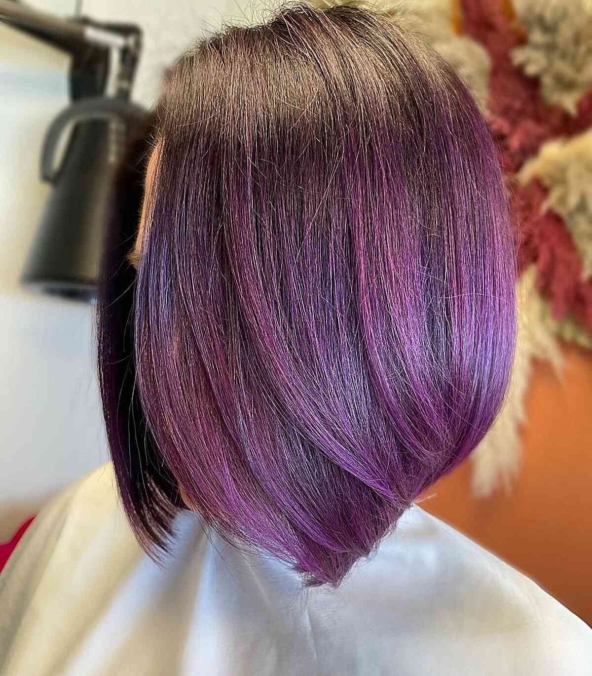 Neck-Length Delicate Purple Angled Bob