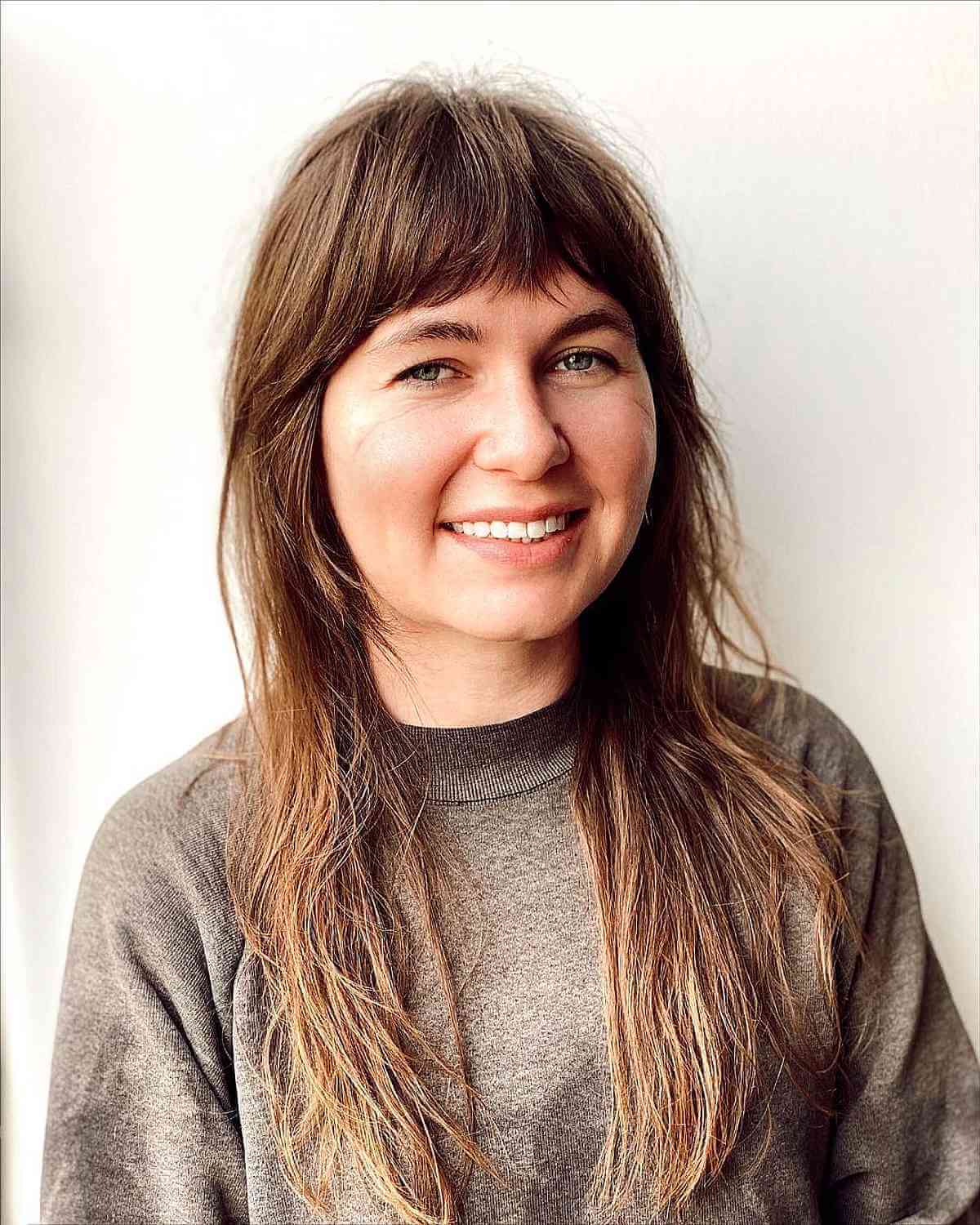 Delicate Shag Hairstyle for a Forty-Year-Old with Thin Hair