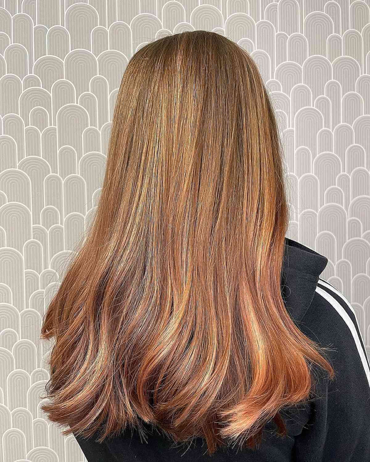 Delicate Strawberry Ombre on Light Brown Hair