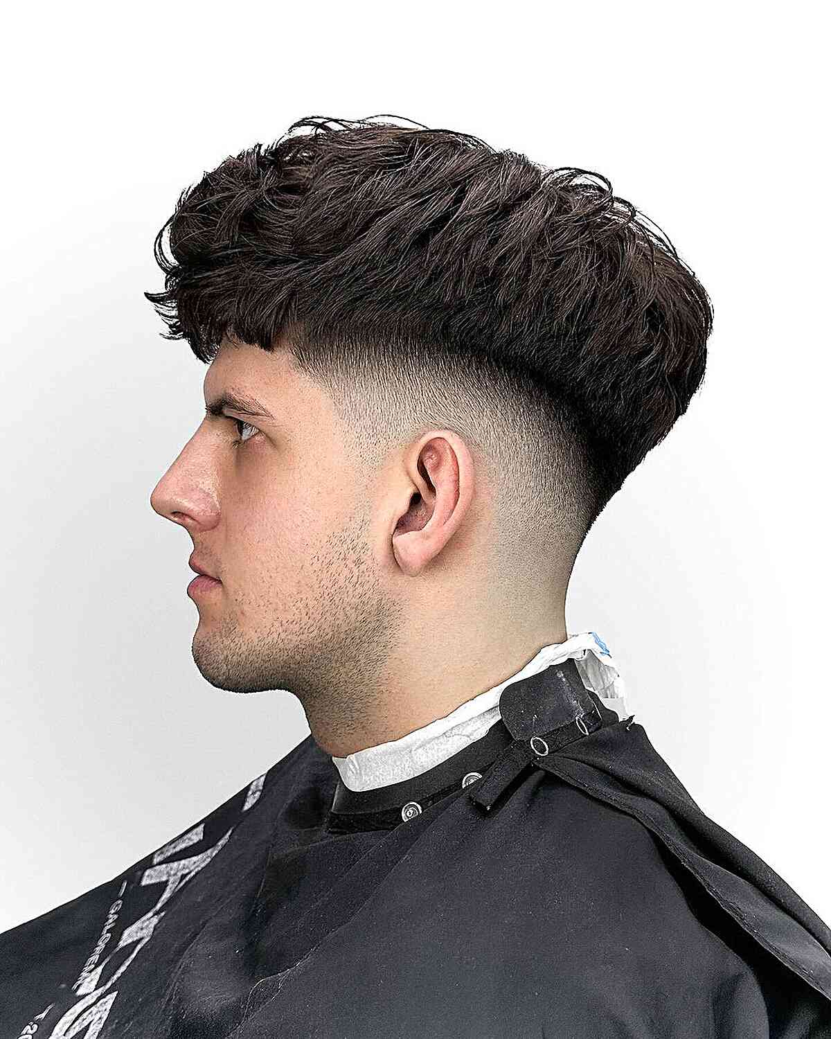 Dense Hair with a Drop Fade for Guys 