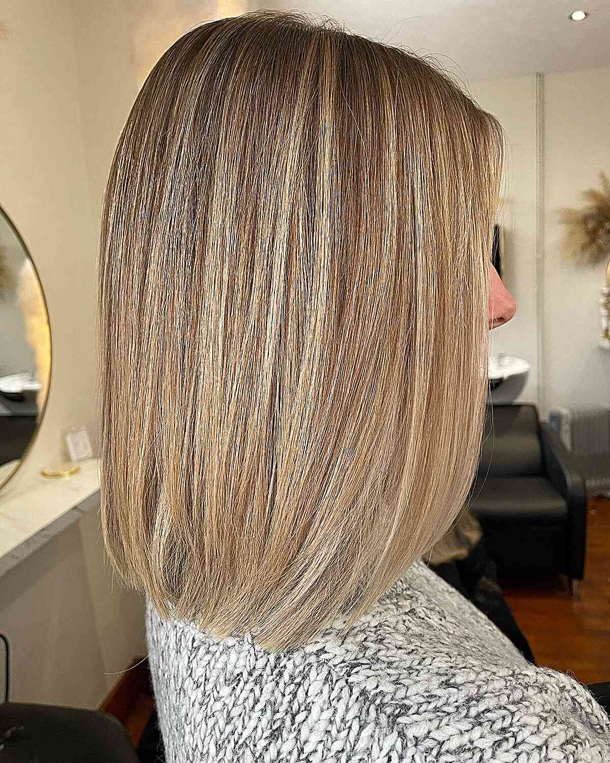 Dishwater Blonde on Shoulder-Length Hair