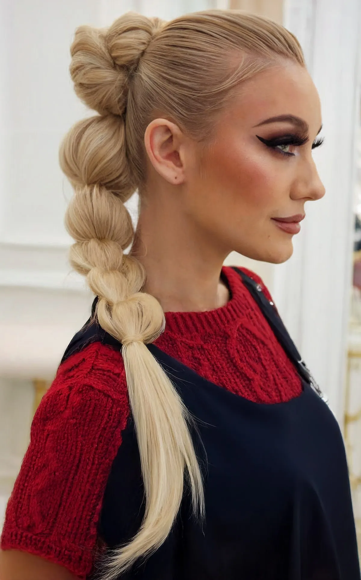 Bubble Ponytail for Long Hair